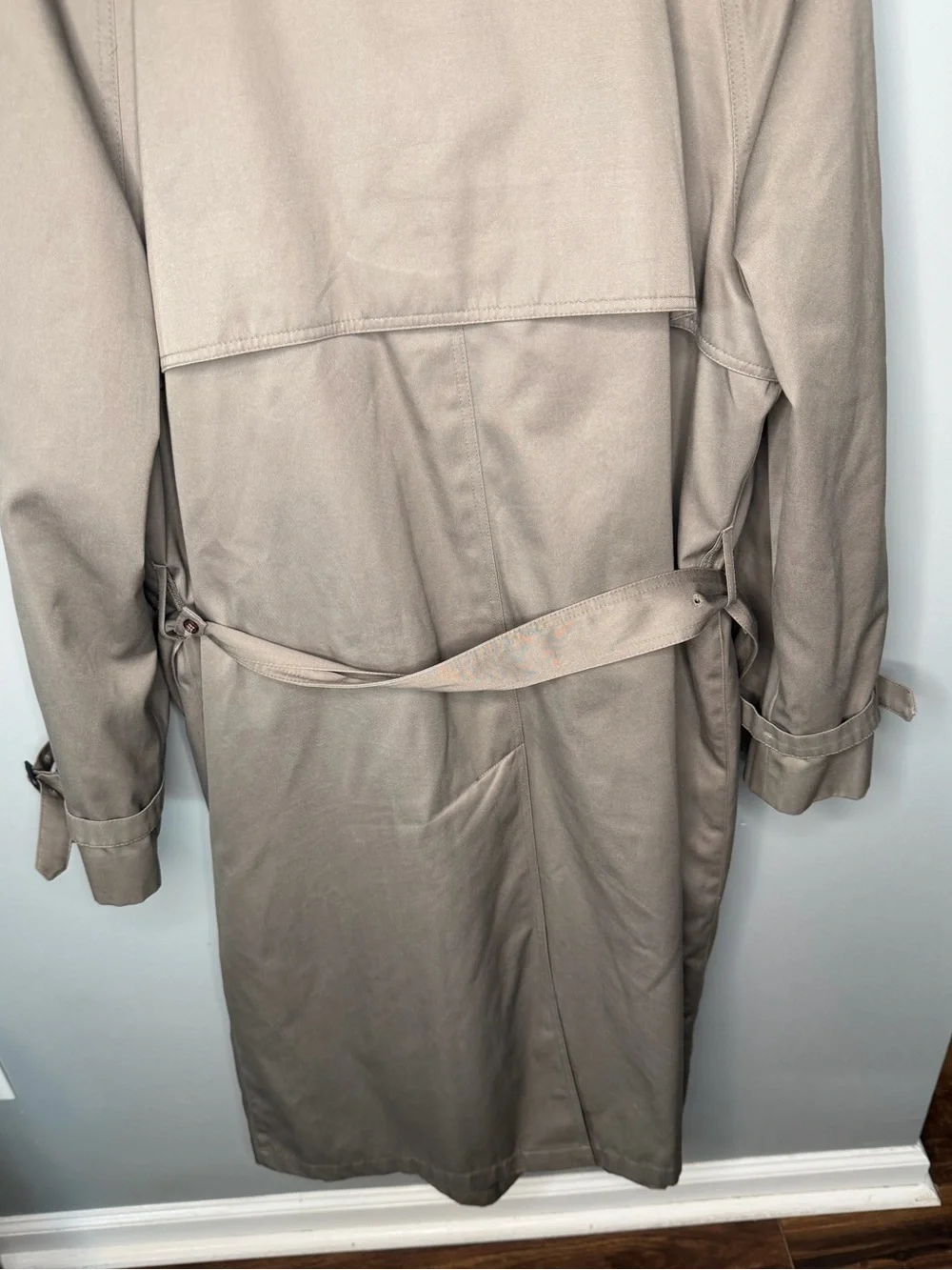 Lauren Ralph Lauren Vintage Double Breasted Trench Coat Contrast Collar Belted